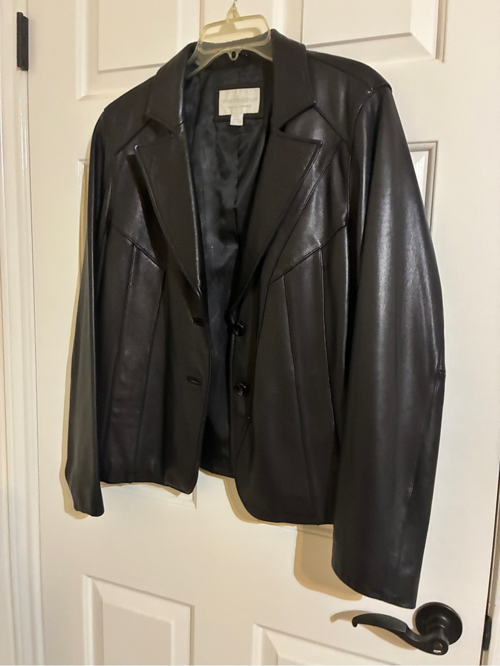 Worthington Black Lambskin Blazer